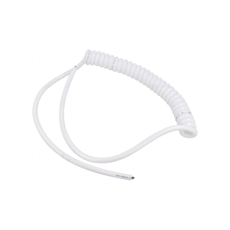 Cablu spiralat alb 0,2m-0,8m 4x0,15mm2 PUR 300V | Electronic-mag.ro | Componente Electronice