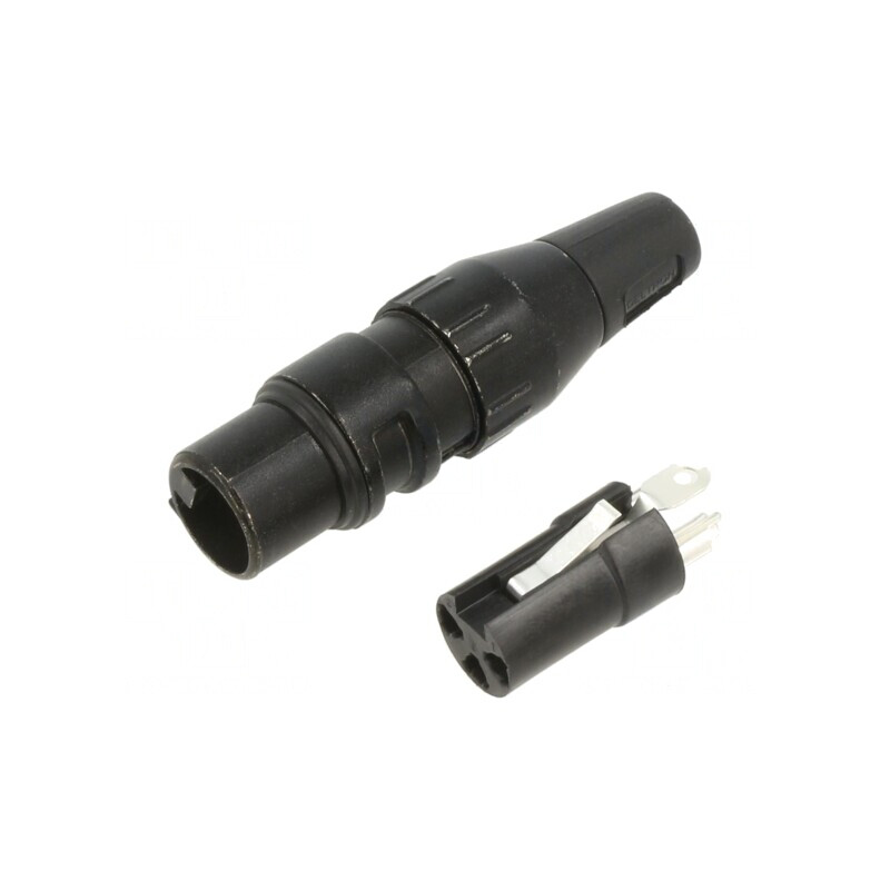 Mufă XLR mamă 3 pini pe cablu argintată | Electronic-mag.ro | Componente Electronice