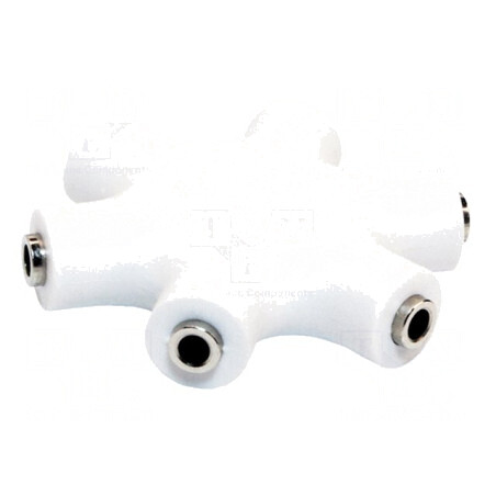 Splitter Jack 3,5mm 6x Alb 0,2m | Electronic-mag.ro | Componente Electronice