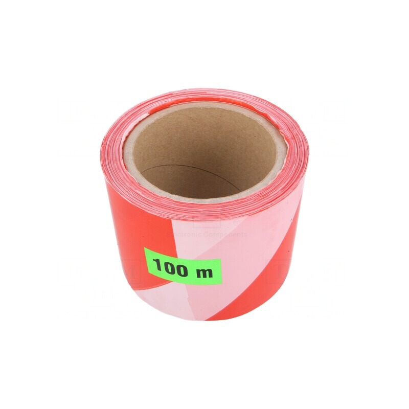Bandă Avertizare Alb-Roșu 100m | Electronic-mag.ro | Componente Electronice