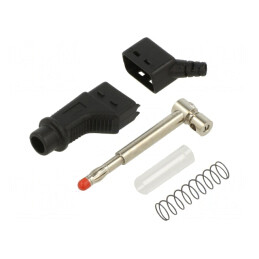 Mufă banană 4mm 19A 600V neagră | Electronic-mag.ro | Componente Electronice
