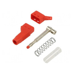 Mufă Banană 4mm Roșie 19A 600V | Electronic-mag.ro | Componente Electronice