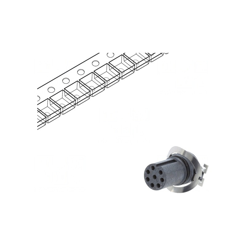 Soclu M12 8 PIN mamă pentru PCB DeviceNet/CANopen | Electronic-mag.ro | Componente Electronice