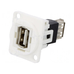 Adaptor USB A, dublu soclu, USB 2.0, plastic | Electronic-mag.ro | Componente Electronice