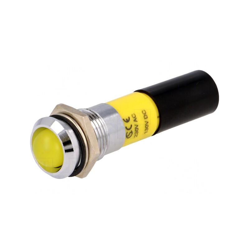 Lampă LED galbenă 230V Ø14,2mm IP67 | Electronic-mag.ro | Componente Electronice
