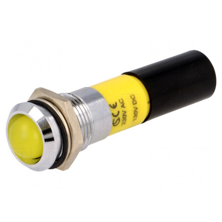 Lampă LED galbenă 230V Ø14,2mm IP67 | Electronic-mag.ro | Componente Electronice