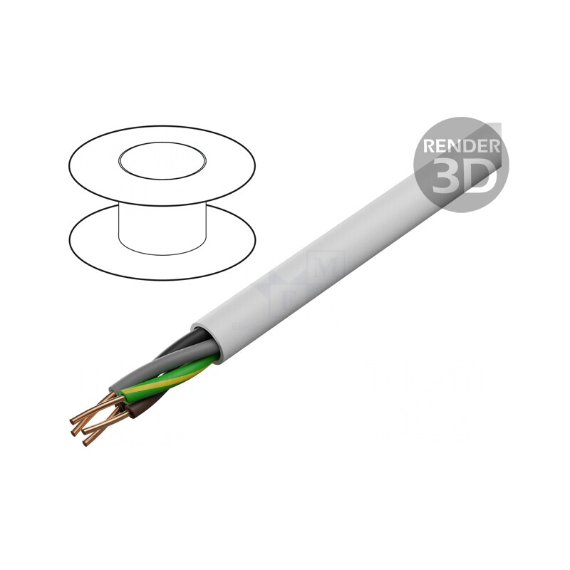 Cablu electric rotund YDY 4G6mm2 Cu PVC alb 100m | Electronic-mag.ro | Componente Electronice