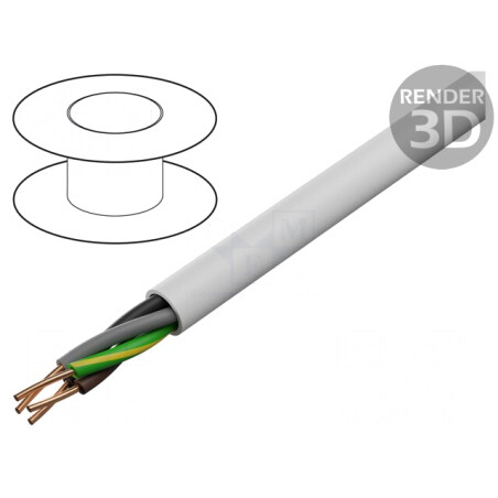 Cablu electric rotund YDY 4G6mm2 Cu PVC alb 100m | Electronic-mag.ro | Componente Electronice