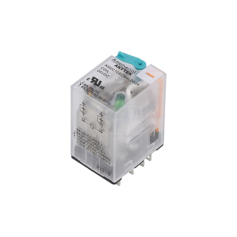 Releu electromagnetic industrial DPDT 24VDC 10A 240VAC cu soclu | Electronic-mag.ro | Componente Electronice