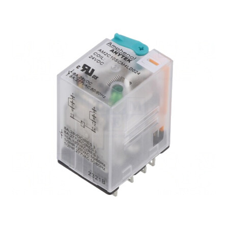 Releu electromagnetic industrial DPDT 24VDC 10A 240VAC cu soclu | Electronic-mag.ro | Componente Electronice