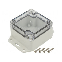 Carcasă universală ABS gri deschis 75x75x45mm | Electronic-mag.ro | Componente Electronice