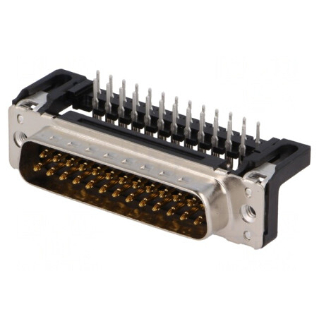 Conector D-Sub 25-Pin Soclu Tată 90° THT UNC 4-40 | Electronic-mag.ro | Componente Electronice