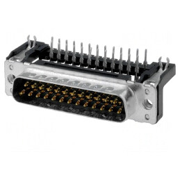 Conector D-Sub 25 pini soclu tată 90° THT UNC 4-40 | Electronic-mag.ro | Componente Electronice