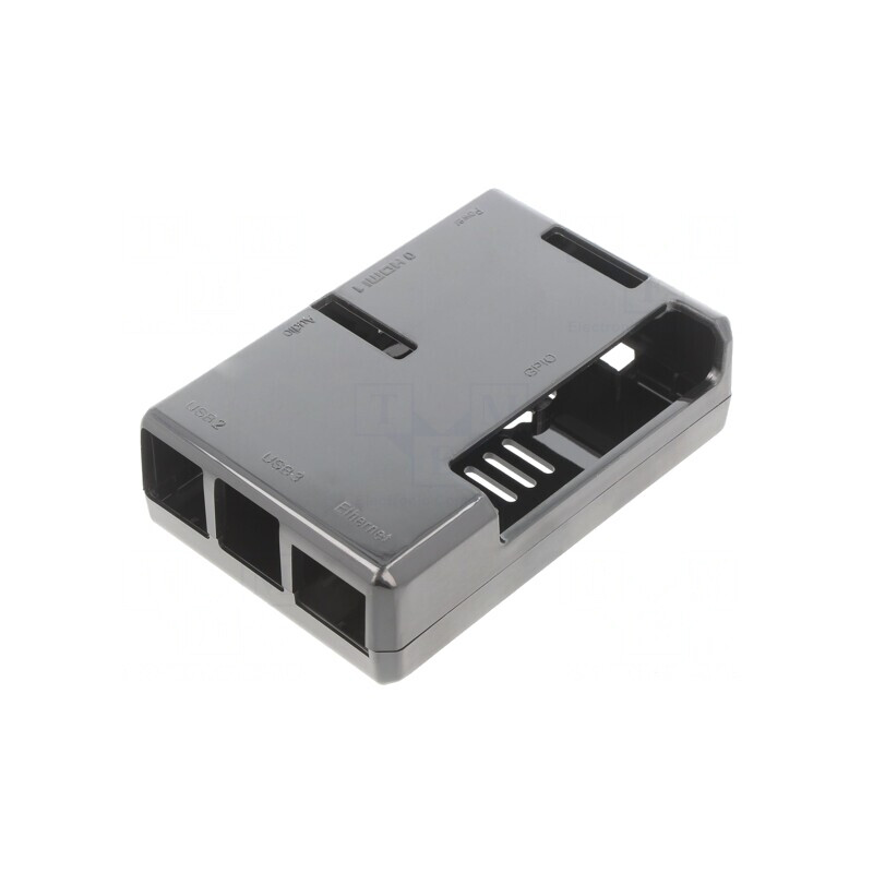 Carcasă pentru Raspberry Pi 4 B ABS Neagră 60mm | Electronic-mag.ro | Componente Electronice