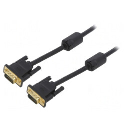 Cablu D-Sub 15 pini HD Negru 3m | Electronic-mag.ro | Componente Electronice