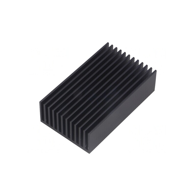 Radiator extrudat cu aripioare negru 75x45x22mm | Electronic-mag.ro | Componente Electronice