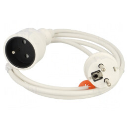Prelungitor Alb 1.5m cu 1 Priză 10A | Electronic-mag.ro | Componente Electronice