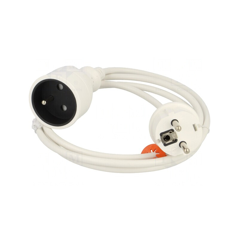 Prelungitor Alb 1.5m cu 1 Priză 10A | Electronic-mag.ro | Componente Electronice
