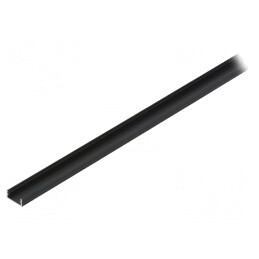 Profil aluminiu anodizat negru pentru module LED 2m | Electronic-mag.ro | Componente Electronice