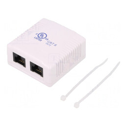 Soclu RJ45 Cat6 8p8c Alb Murale | Electronic-mag.ro | Componente Electronice