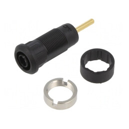 Soclu Banană 2mm Negru pentru Panou | Electronic-mag.ro | Componente Electronice