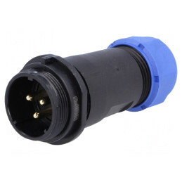 Mufă SP21 tată 3 pini IP68 30A 500V lipire pe cablu 7-12mm | Electronic-mag.ro | Componente Electronice