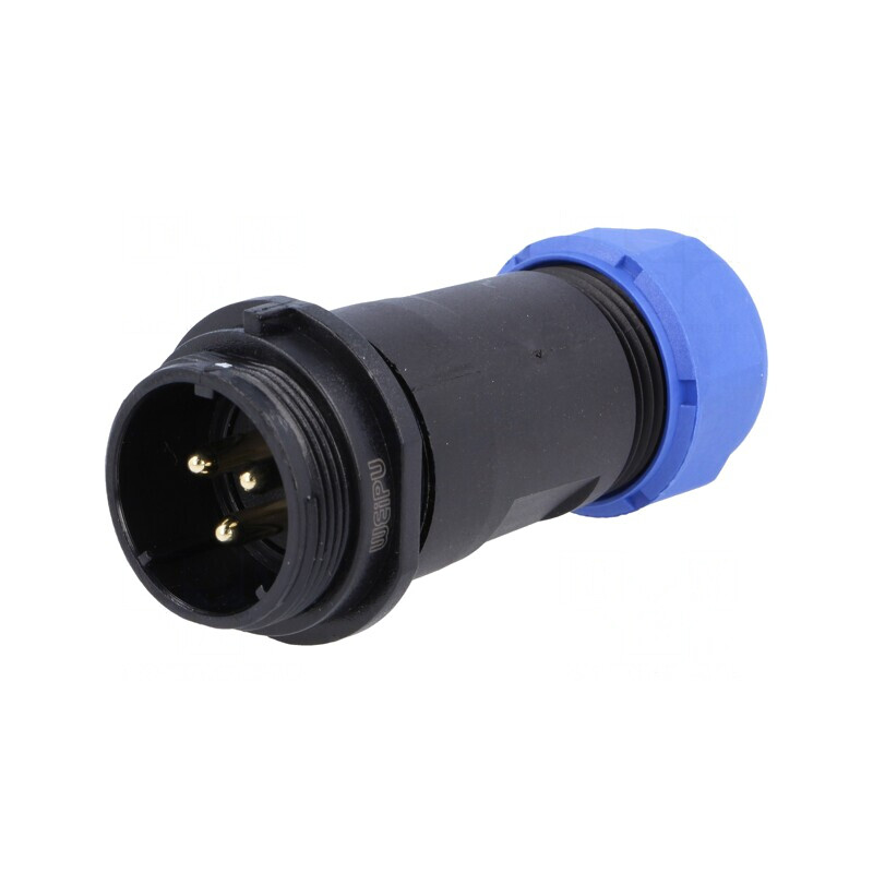 Mufă SP21 tată 3 pini IP68 30A 500V lipire pe cablu 7-12mm | Electronic-mag.ro | Componente Electronice