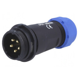 Mufă SP21 tată 5 PIN IP68 30A 500V pentru cablu 7-12mm | Electronic-mag.ro | Componente Electronice