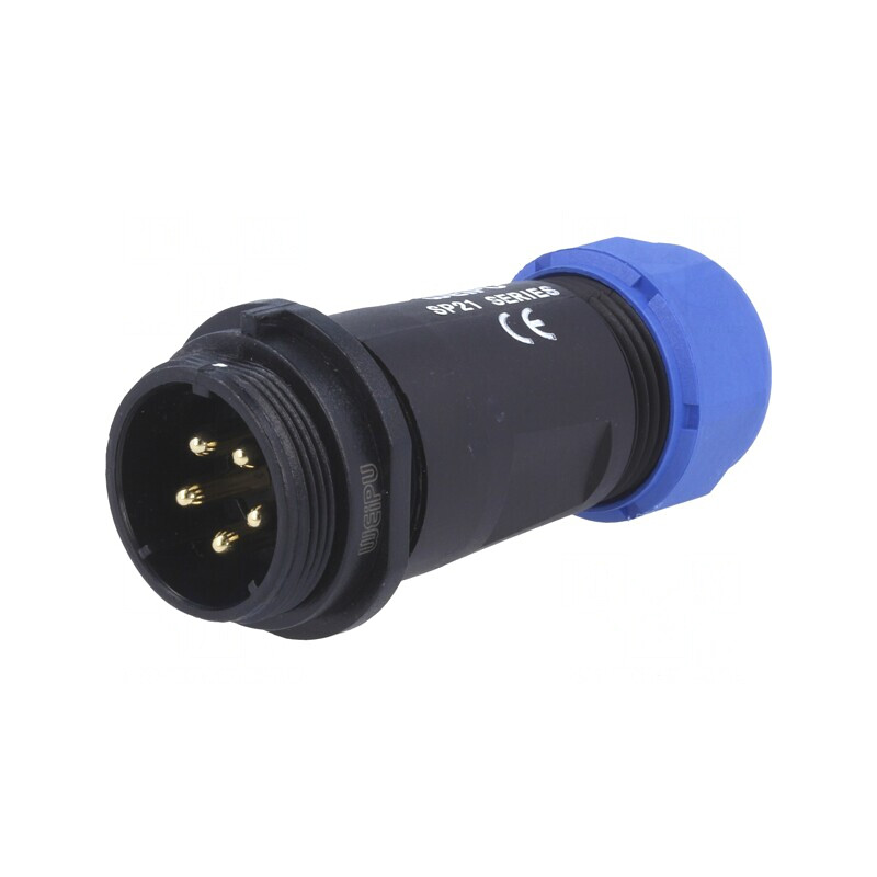 Mufă SP21 tată 5 PIN IP68 30A 500V pentru cablu 7-12mm | Electronic-mag.ro | Componente Electronice