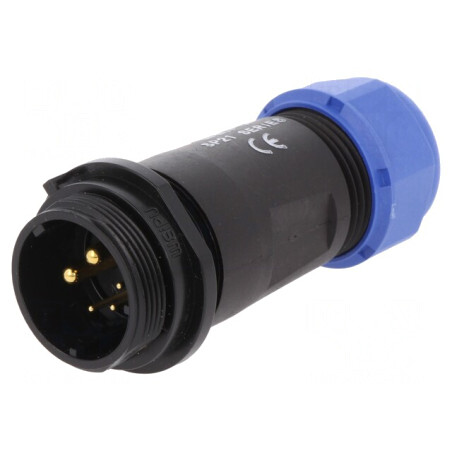 Mufă SP21 Tată 5 PIN IP68 7-12mm 5A 30A Lipire Cabluri | Electronic-mag.ro | Componente Electronice