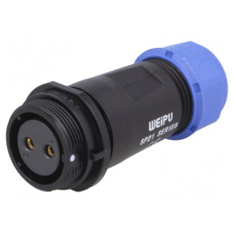 Mufă SP21 Mamă 2 PIN IP68 30A 500V Lipire | Electronic-mag.ro | Componente Electronice