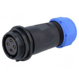 Mufă SP21 Mamă 4 PIN IP68 30A 500V pentru Cablu 7-12mm | Electronic-mag.ro | Componente Electronice