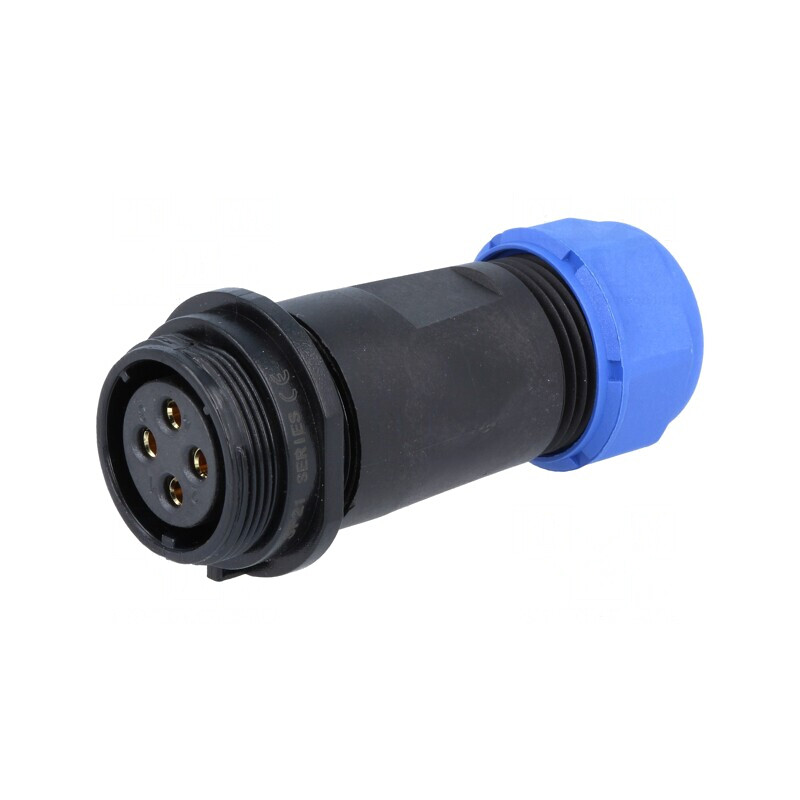 Mufă SP21 Mamă 4 PIN IP68 30A 500V pentru Cablu 7-12mm | Electronic-mag.ro | Componente Electronice