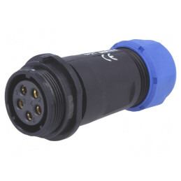Mufă SP21 Mamă 5 PIN IP68 30A 500V Lipire pe Cablu | Electronic-mag.ro | Componente Electronice