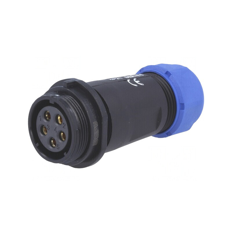 Mufă SP21 Mamă 5 PIN IP68 30A 500V Lipire pe Cablu | Electronic-mag.ro | Componente Electronice