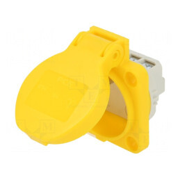 Conector Alimentare AC Galben 250VAC 16A 2P+PE | Electronic-mag.ro | Componente Electronice