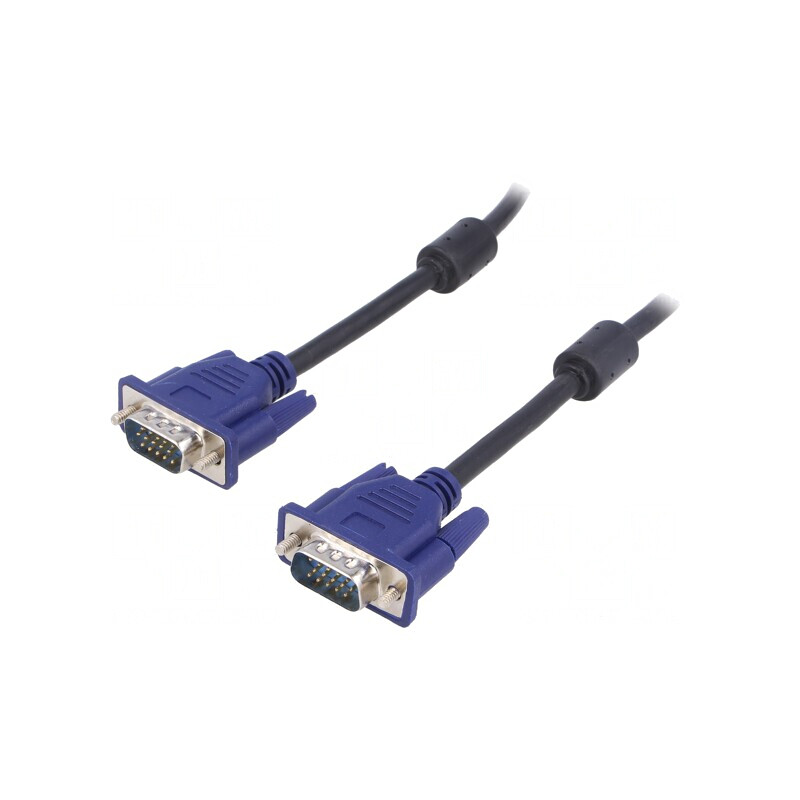 Cablu VGA D-Sub 15pin Negru 5m | Electronic-mag.ro | Componente Electronice