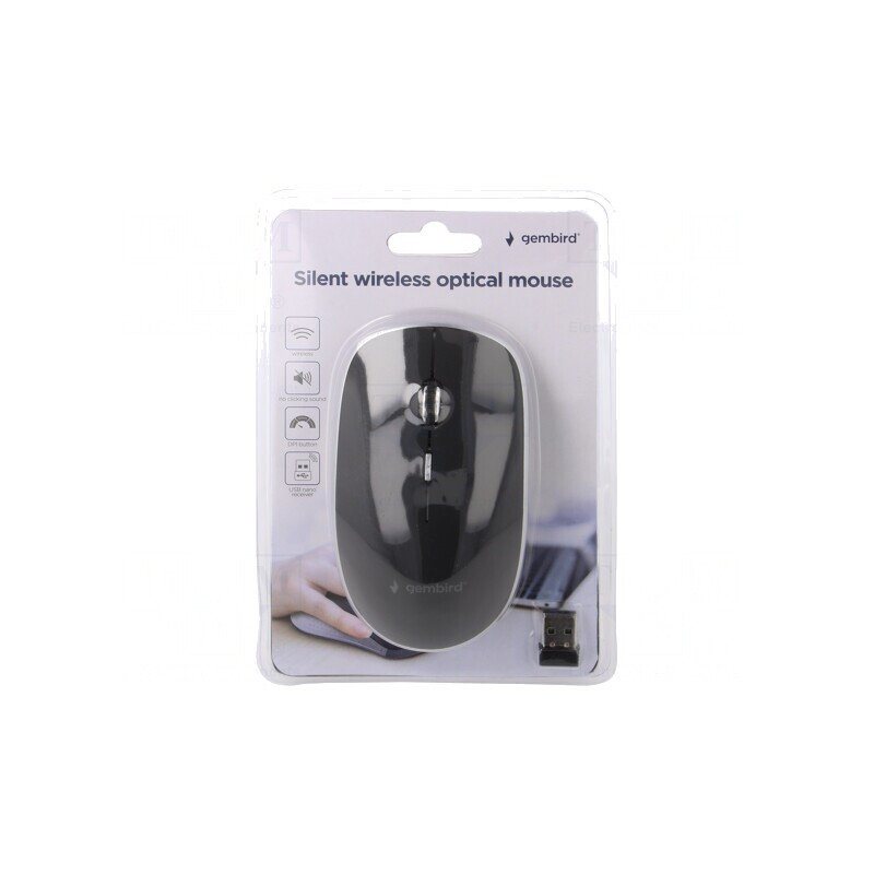 Mouse Optic Negru Wireless USB 4 Butoane 10m | Electronic-mag.ro | Componente Electronice