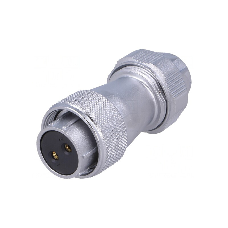 Mufă WF20 mamă 2 pini IP67 25A 500V pentru cablu | Electronic-mag.ro | Componente Electronice
