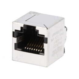 Soclu RJ45 Ecranat cu LED 8p8c THT | Electronic-mag.ro | Componente Electronice