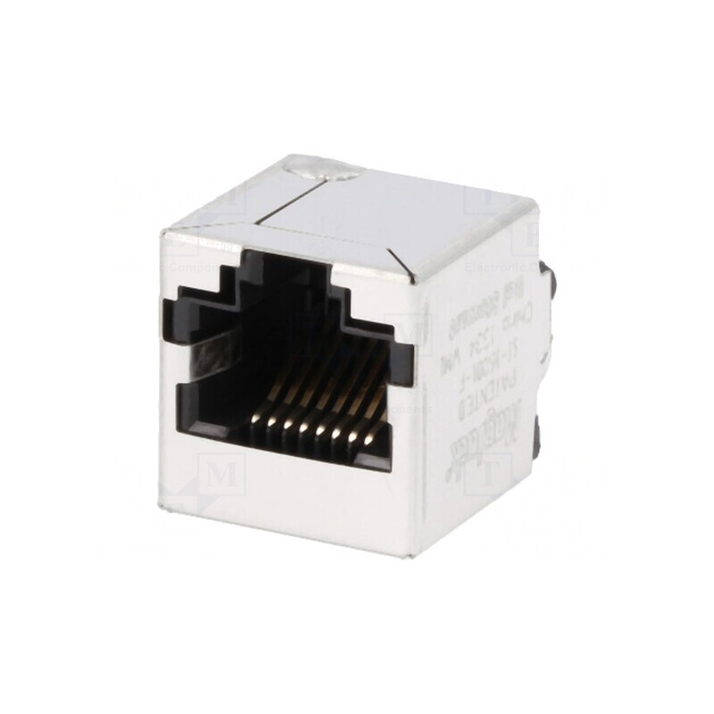 Soclu RJ45 Ecranat cu LED 8p8c THT | Electronic-mag.ro | Componente Electronice