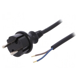 Cablu Electric 2x1mm2 PVC 3m Negru 16A 250V | Electronic-mag.ro | Componente Electronice