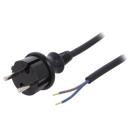 Cablu Electric 2x1mm2 PVC 3m Negru 16A 250V | Electronic-mag.ro | Componente Electronice