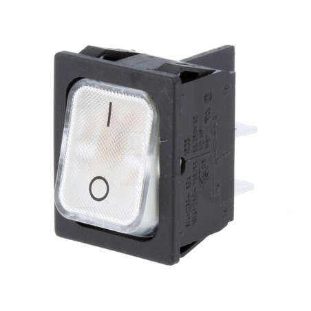 Comutator Rocker Alb ON-OFF 10A/250V LED IP40 | Electronic-mag.ro | Componente Electronice