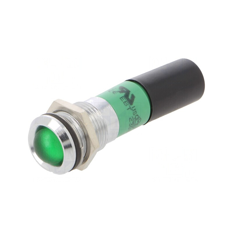 Lampă de control LED verde 230V Ø14mm | Electronic-mag.ro | Componente Electronice