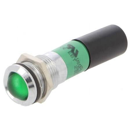 Lampă de control LED verde 230V Ø14mm | Electronic-mag.ro | Componente Electronice