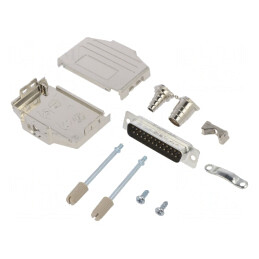 Conector D-Sub 25 PIN Tată Lipire pe Cablu Gold Flash UNC 4-40 | Electronic-mag.ro | Componente Electronice