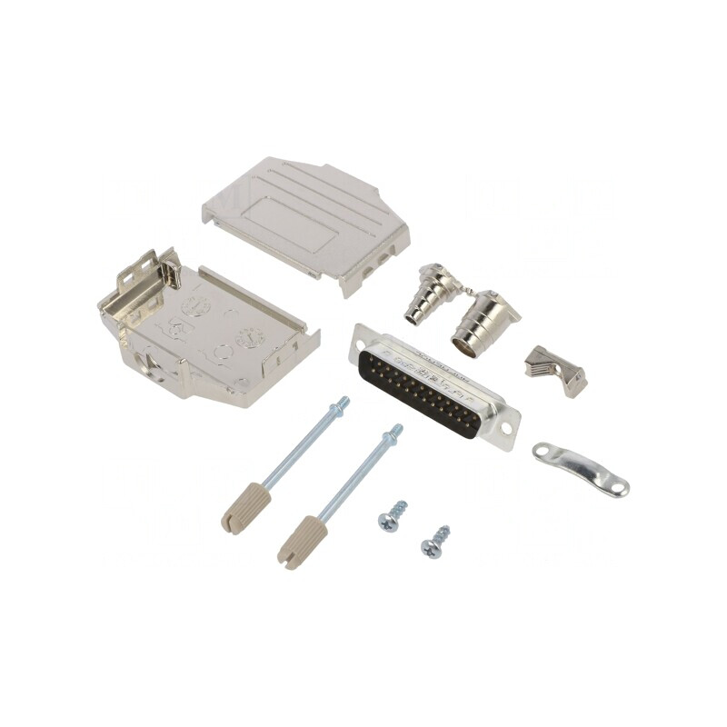 Conector D-Sub 25 PIN Tată Lipire pe Cablu Gold Flash UNC 4-40 | Electronic-mag.ro | Componente Electronice