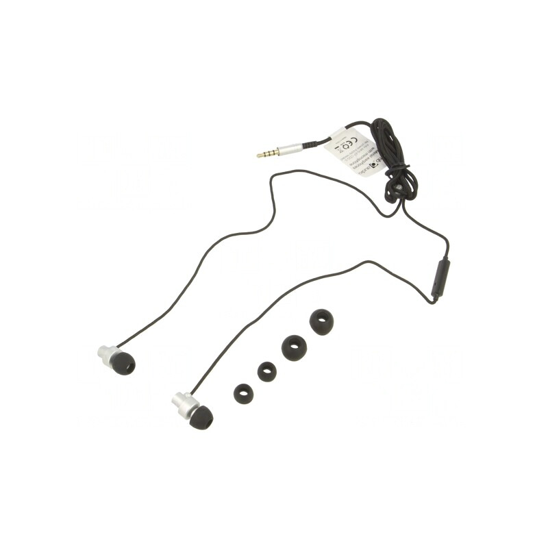 Căști In-Ear cu Microfon Negru-Argintiu Jack 3,5mm | Electronic-mag.ro | Componente Electronice