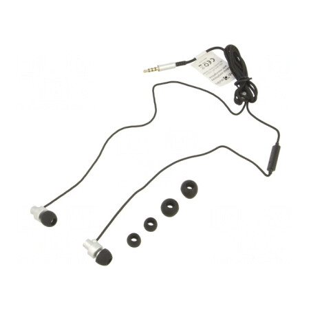 Căști In-Ear cu Microfon Negru-Argintiu Jack 3,5mm | Electronic-mag.ro | Componente Electronice